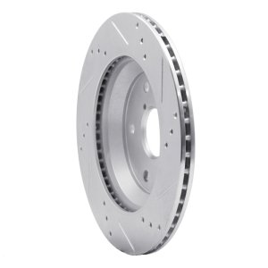 Subaru Impreza Brake Rotor (1) - Rear Left - R1 Concepts - Drilled & Slotted - Silver - `19-`25